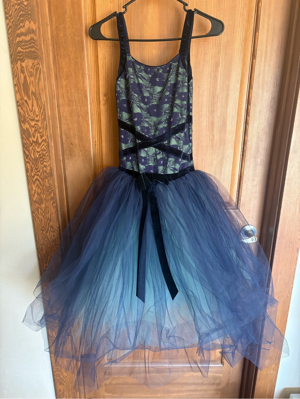 Revolution Navy and Green Floral Tulle Ballet Dress “Almost Midnight”